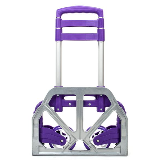 Portable Foldable Telescopic Luggage Cart with Max 165 lbs Capacity - Purple