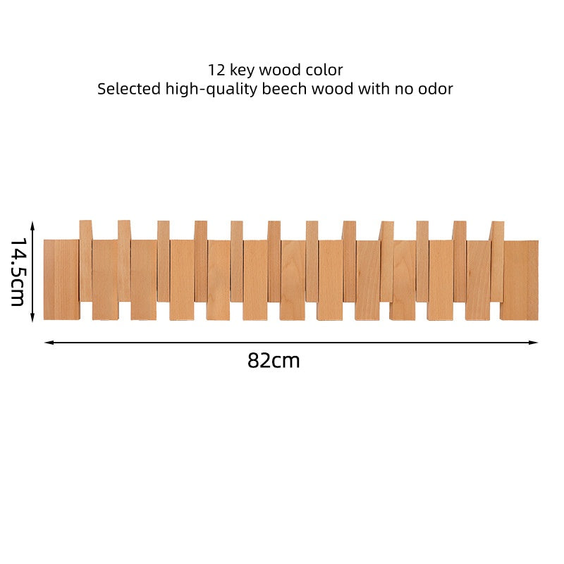 Wooden Wall Clothes Hooks Set - Modern Hallway Hanger with Multiple Hooks