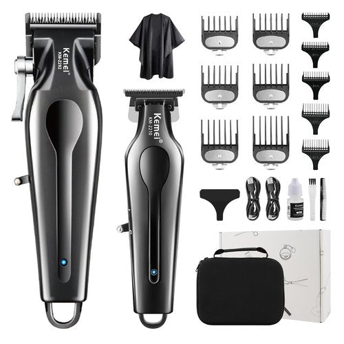 KEMEI Professional Hair Clippers Set for Men, Clippers for Hair Cutting, Cordless Rechargeable Hair Clippers Kit, Haircut Clippers, Hair Cutting Tools, LED Display, Gifts for Men