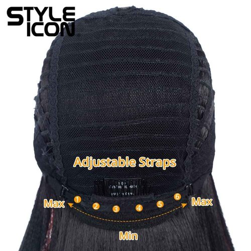 Style Icon 38" Super Long Straight Wigs 6" Deeper Middle Part Lace Lace Front Wigs Coloful Highlight Black Long Straight Wig (38", HL 1B(CH-86P))