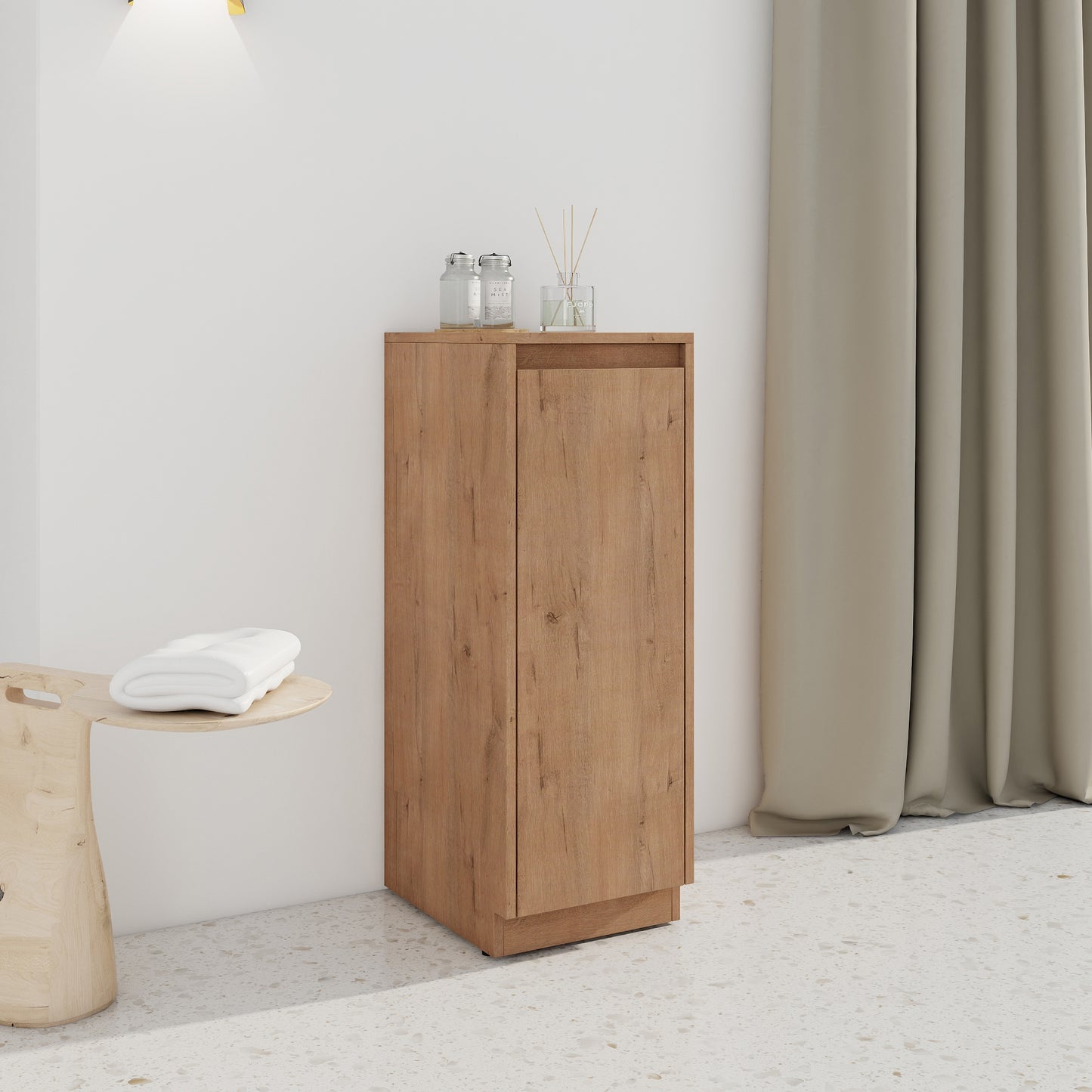 12 Small Freestanding Storage Cabinet, Soft Close Doors, Imitative