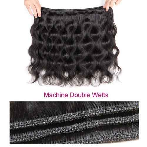 Body Wave Bundles Human Hair Brazilian Virgin 3 Bundles 18 20 22 Inch 100% Unprocessed Brazilian Virgin Human Hair Weave Double Weft Body Wave Hair Extensions Natural Black for Black Woman
