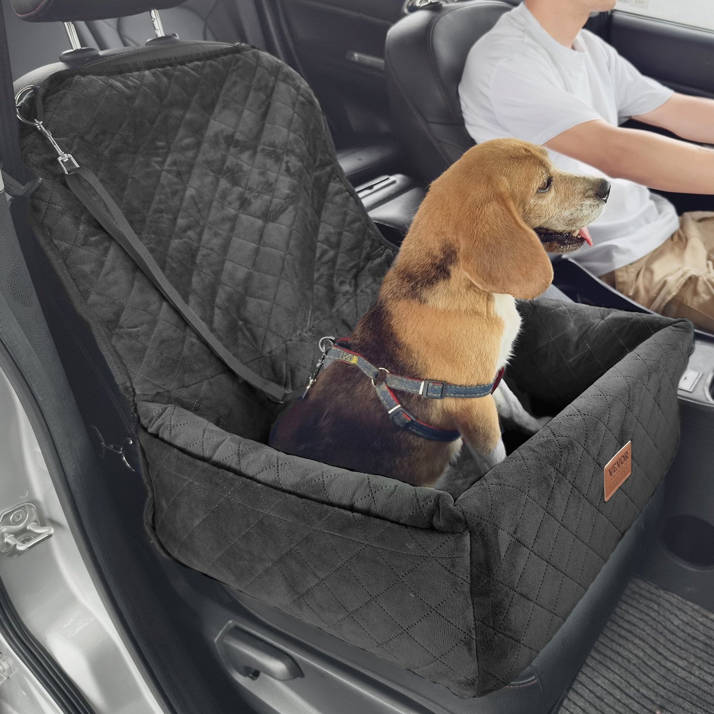 Dog Booster Car Seat for Small to Medium Dogs Up to 40 Lbs Black