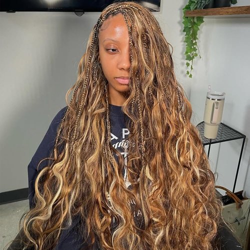 Human Braiding Hair P4/27 Body Wave Bulk Human Hair for Braiding No Weft 1 Bundle 100g 10A Brazilian Curly Human Hair Extensions for Boho Braids (22 Inch)