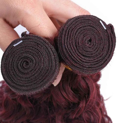Fabimiya Bundles Human Hair Jerry Curly Burgundy 99J Human Hair Bundles Unprocessed Brazilian Virgin Hair Bundles Burgundy 99J Human Hair Bundles Quick Weave Hair Extension