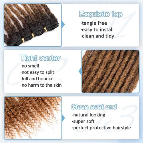 Originea 0.6cm 6-18 Inch 100% Human Hair Dreadlock Extensions Curly Ends Loc Extensions Human Hair For Women/Kids Handmade Permanent Loc Extensions Can Be Dyed Bleached Curled T27# 12 inch 30 Strands