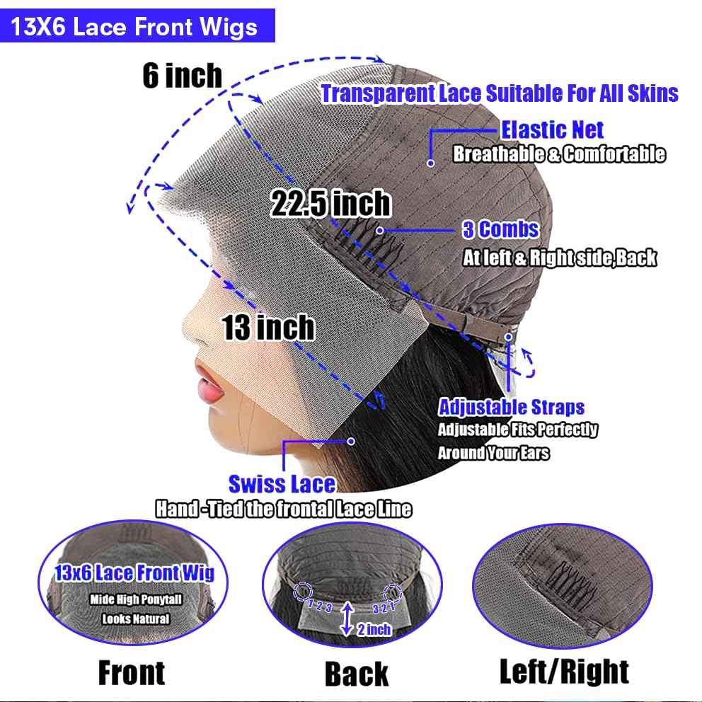 GRQGRQ 30 Inch 13x6 Lace Front Wigs Human Hair Wig 200% Density Body Wave Lace Front Wigs Human Hair Pre Plucked Glueless Wigs 13x6 HD Lace Frontal Wigs for Women Glueless Wigs Human Hair Pre Plucked