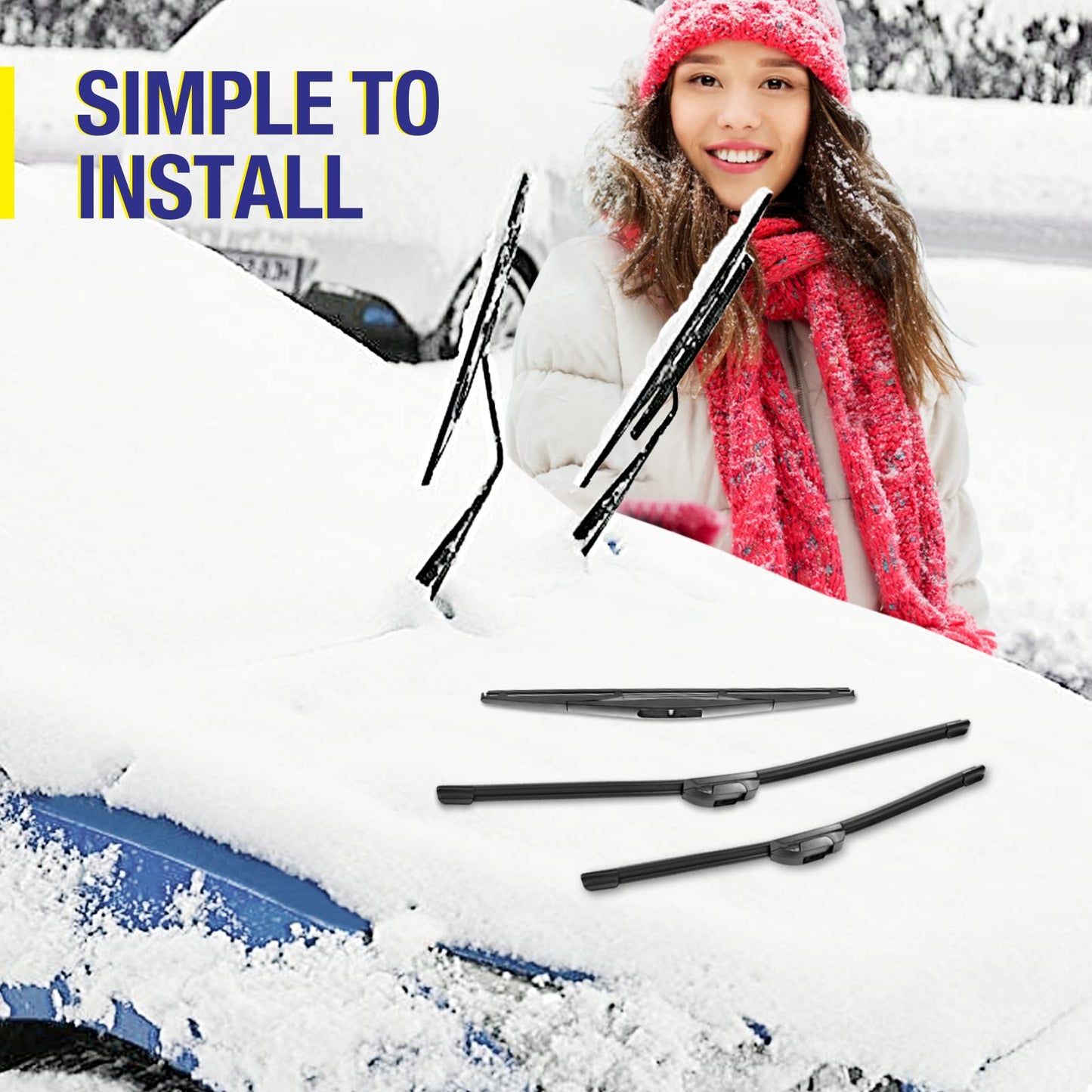 5 PLUS Replacement For TOYOTA RAV4 2018 2017 2016 2015 2014 2013(Set of 3), 26 Inch + 16 Inch Windshield Wiper Blades with 10 Inch Rear Wiper Blade, All-Season OEM Quality Windshield Wiper Blades