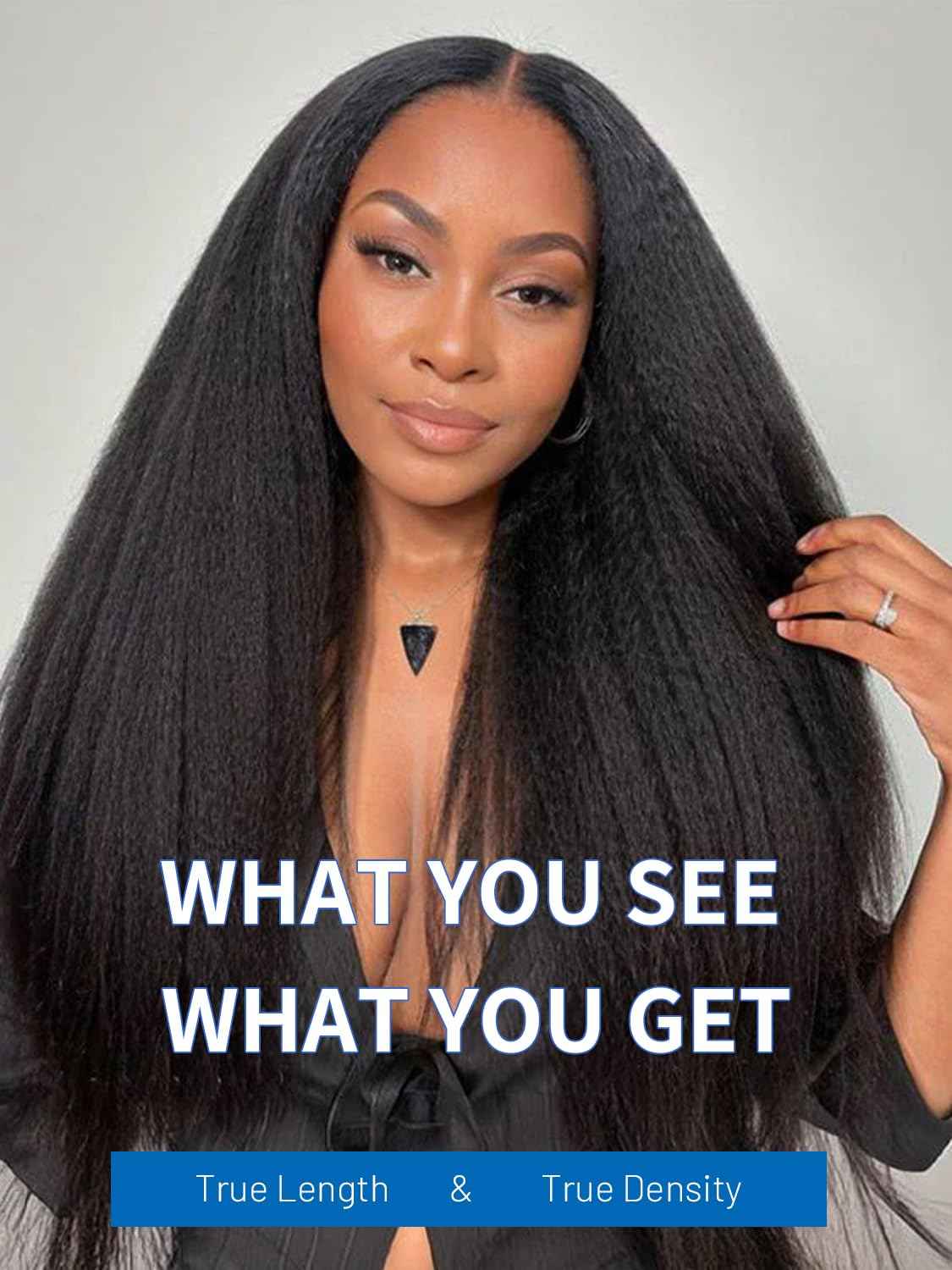 Kinky Straight Glueless Wigs Human Hair 5x7 Wear and Go Wigs Pre Plucked Pre Cut Lace Wig for Women invisible Lace Beginner Friendly 20Inches