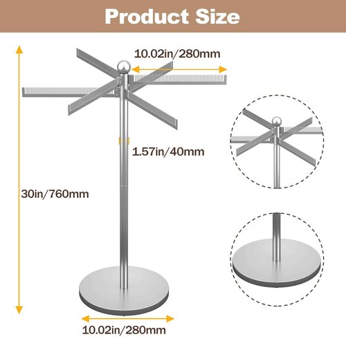 ikare Metal Hair Extension Holder - Hair Separator for Braiding, Six-Tooth Comb Wig Storage Rack, Hair Display Stand for Salon, Braiding Hair Rack for Barber Shop