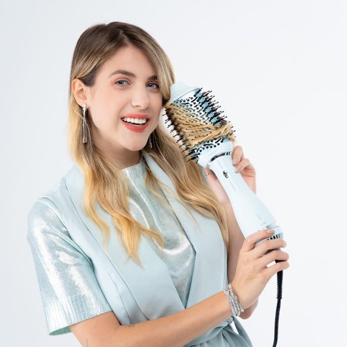 Taiff - Blow Dryer Brush | 2-in-1 Volumizing Hot Air Brush with Ion & Tourmaline Technology | 1200W DC Motor for Fast Drying & Styling | Detachable Head, Advanced Bristles, Monovolt Safety