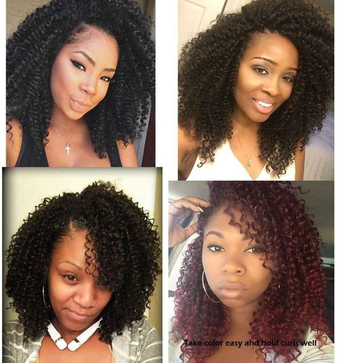 Kinky Curly Hair Bundles with Luxnovolex 10A Unprocessed Brazilian Short Virgin Human Hair Weave Extensions 300g (10 10 10 inch)
