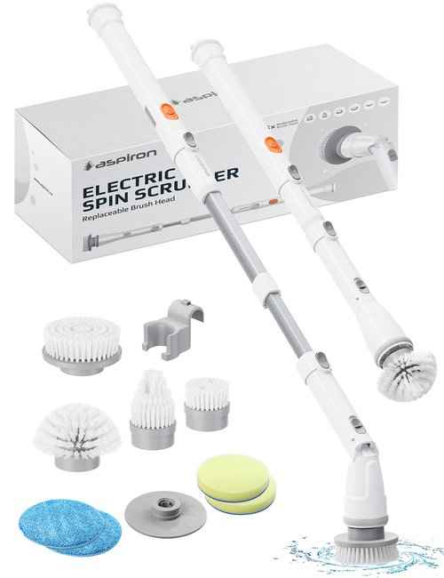 Electric Spin Scrubber, Aspiron Cordless Electric Scrubber & Pink Stuff Stardrops - The The Miracle Multi-Purpose Cleaner Spray- 25.36 Fl Oz