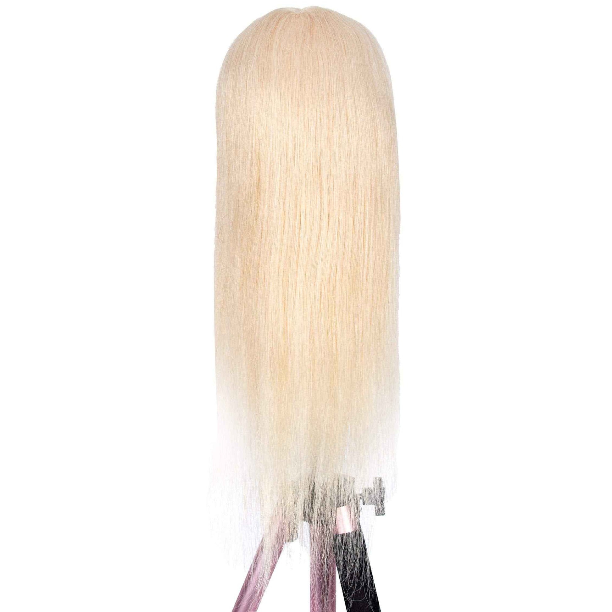 GEX 100% Human Hair Mannequin Head Blonde Training Practice Head for Styling Dying Cutting 613#Blonde (18”)
