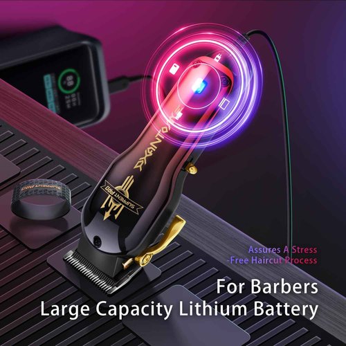 SUPRENT PRO Professional Hair Clippers for Men- Premium Barber Clippers DLC-Coated Blade & Brushless Motor- Rechargeable Haircutting Kit with DIY Customizable Casing- Gift for Men(Red)