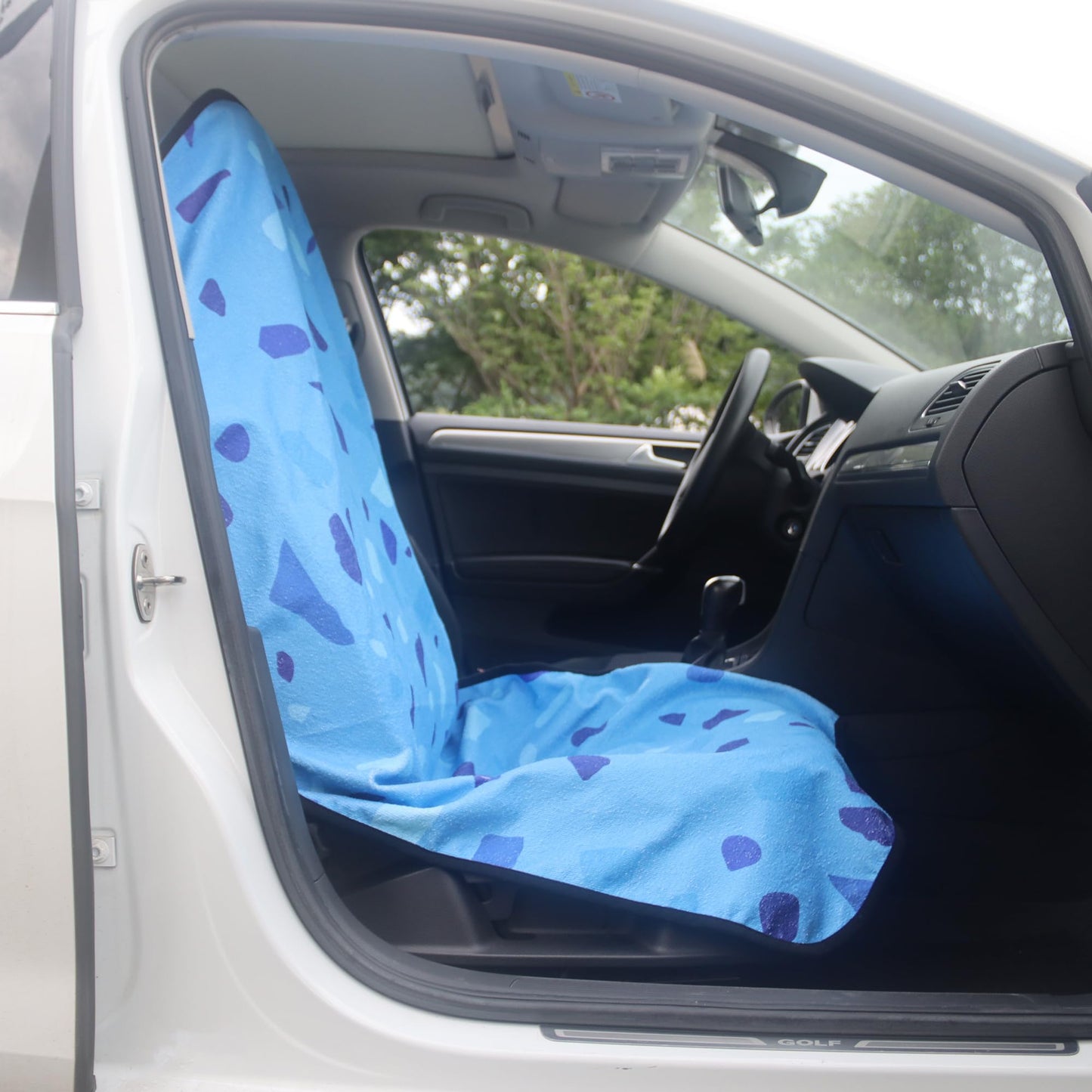 LoyaGour Car Seat Cover Protector Front Seats,for Gym Workout,Running,Swimming,Beach and Hiking,Waterproof Sweat Towel Bucket Seat Covers for Cars SUV Trucks (Blue Marbling, 1Pcs)