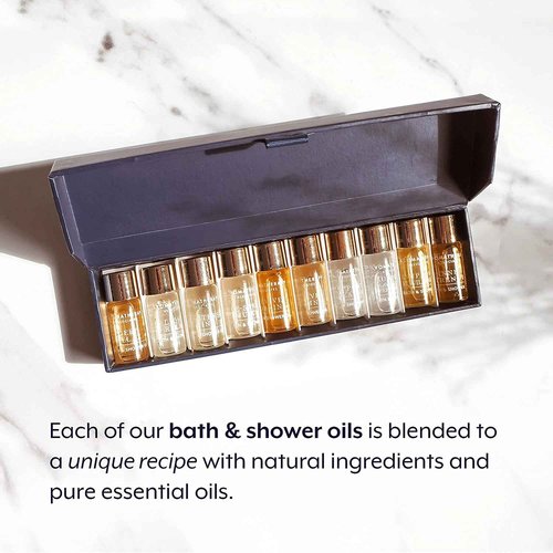 Aromatherapy Associates Essential Oil Blends – Luxury Shower and Body Oils for Dry Skin, Daily Aromatherapy Care for Men & Women, 10-Pack (0.10 fl oz Each) in Decorative Gift Box