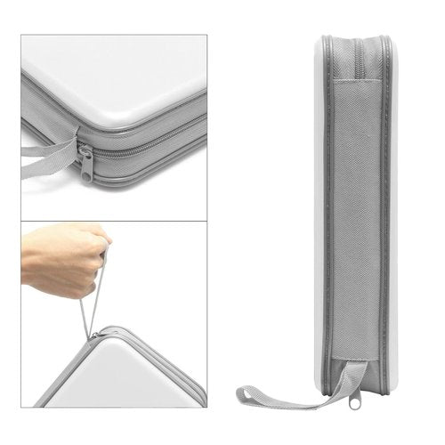 Siveit CD Case, DVD Case Holder 96 Capacity Hard Plastic CD DVD Disc Cases Storage Binder Wallet for Car Home Office Travel (White)