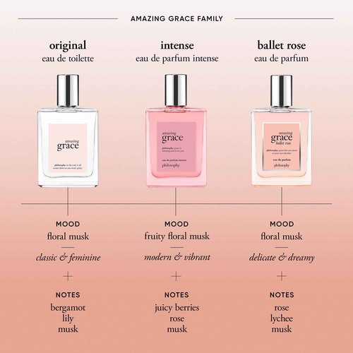 philosophy amazing grace ballet rose eau de parfum - dreamy & floral women's perfume - with notes of rose, lychee & musk - long lasting fragrance - 2 fl oz