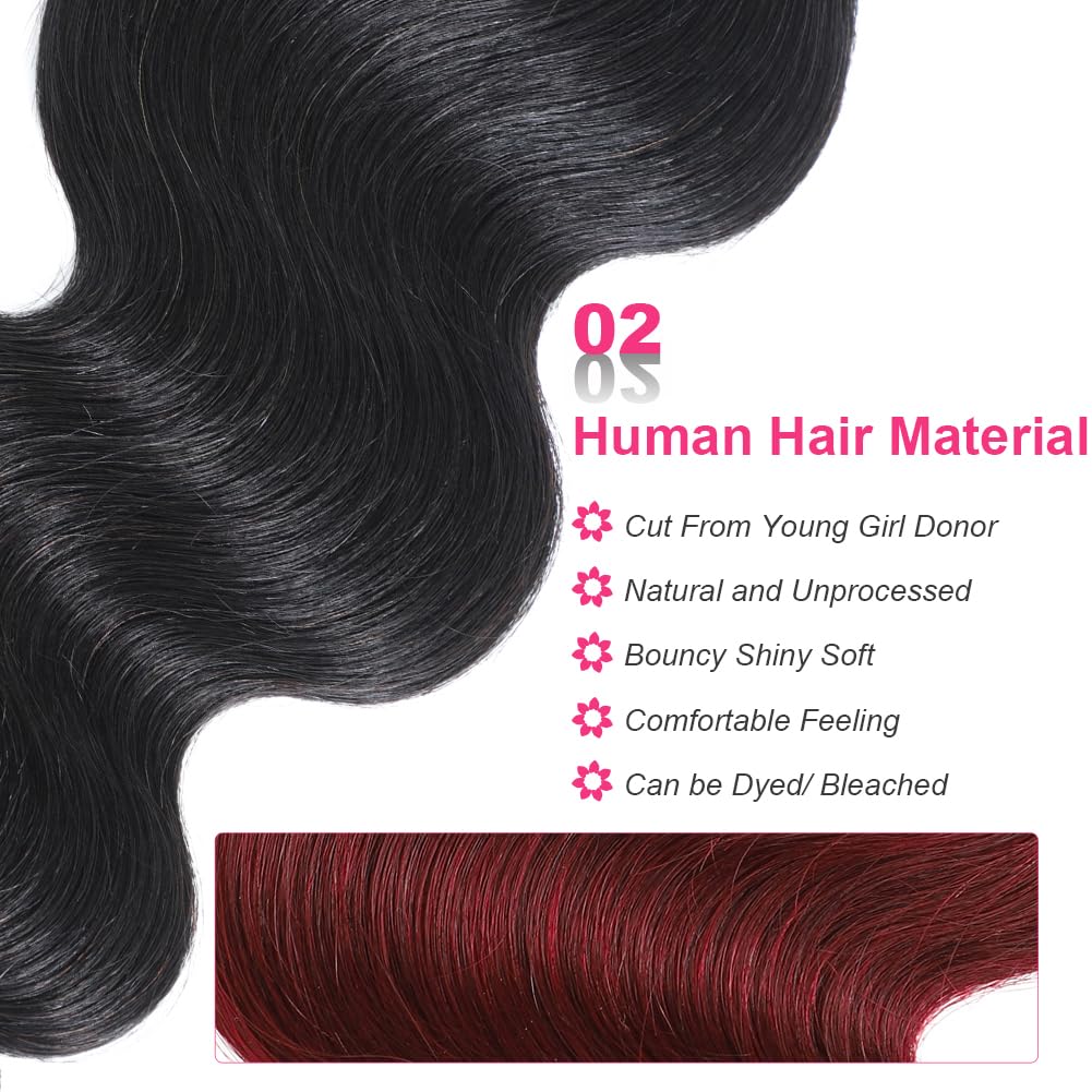 12A Body Wave Human Hair Bundles 100% Unprocessed Brazilian Virgin Human Hair 20 22 24 Inch 3 Bundles Double Weft Weave Natural Color Hair Extensions