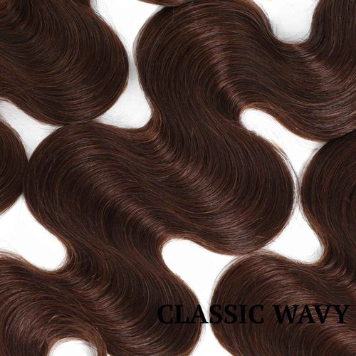 MOMOSHERO Chocolate Brown Body Wave Single Bundle Human Hair 18 Inch, 12A Soft Glossy 100% Unprocessed Remy Virgin Hair 1 Bundle Wavy. Classy Colored #4 Dark Medium Brown Weaves Sew In Extension