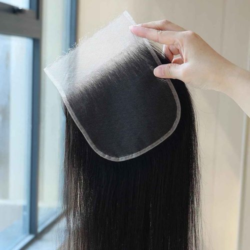 Anknia 5x5 SKINLIKE HD Lace Closure, Invisible HD Lace Closure Single Knot Pre-Plucked Natural Hairline Brazilian Human Hair Closure Natural Black Color (18 Inch)