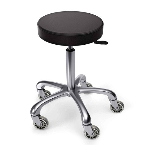TASALON Rolling Stool - Adjustable Stool with Wheels - Soft Swivel Workbench - Desk Chair for Kitchen, Salon, Spa, Tattoo, Pedicure - Massage Salon Esthetician Chair – Black