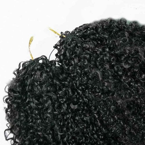 Kinky Curly Crochet Human Hair Extensions Pre-Separated Crochet Hair Multi-Textured Kinky Curly Reusable Micro Twists 16inch 120g (Usually 240g Full Head) Natural Black
