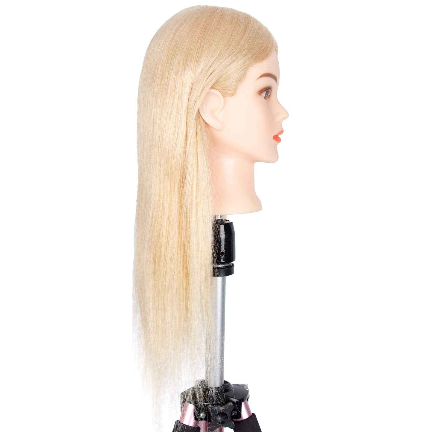 GEX 100% Human Hair Mannequin Head Blonde Training Practice Head for Styling Dying Cutting 613#Blonde (18”)