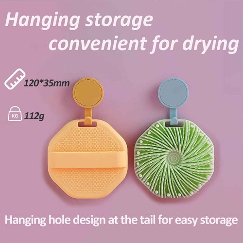 Suddies, Suddies Body Scrubber, Silicone Body Scrubber, Silicone Loofah, Body Scrub Brush for Effective Showering Exfoliation, Travel Loofah for Women & Men for Delicate Skin (Gray+Purple+Green)