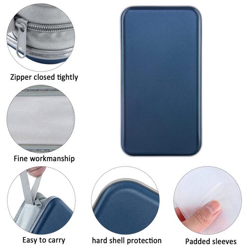 Siveit CD Case, DVD Case Holder 96 Capacity Hard Plastic CD DVD Disc Cases Storage Binder Wallet for Car Home Office Travel (Dark Blue)