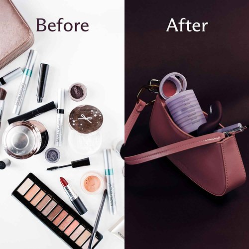 Subtl Staks 6-in-1 Stackable Travel Makeup Kit by Subtl Beauty - New Lip Glaze, Eyeshadow, Highlighter, Lip + Cheek, Blush, Shine Control - Includes Mirror & Brush - Compact Makeup for On the Go