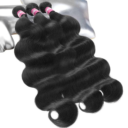 Body Wave Human Hair Bundles 18 20 22 Inch Body Wave Bundles Human Hair 100% Unprocessed 12A Brazilian Raw Virgin Hair 3 Bundles Real Human Hair Extensions Natural Color