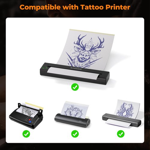 MUNBYN Tattoo Stencil Printer ITP06 and Tattoo Transfer Paper 50