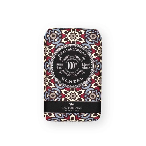 La Chatelaine Soap Supply Tin Gift Set |Unisex, Men, Women| Plant-based shea butter bar soaps | Made in France | Natural and Organic | Large soap bars | Set of 6, 8.8 oz./250g bars - Gray Mosaic