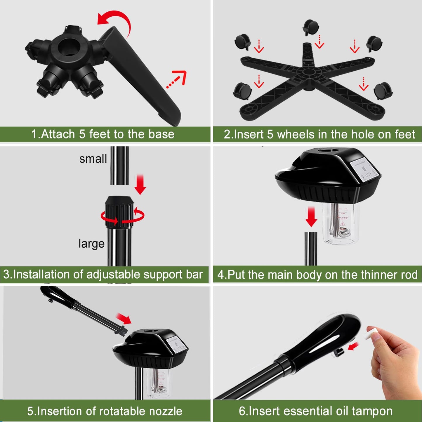 LKT COBTAC Professional Face Steamer on Wheels,Ozone Face Steamer for Deep Facial Cleansing