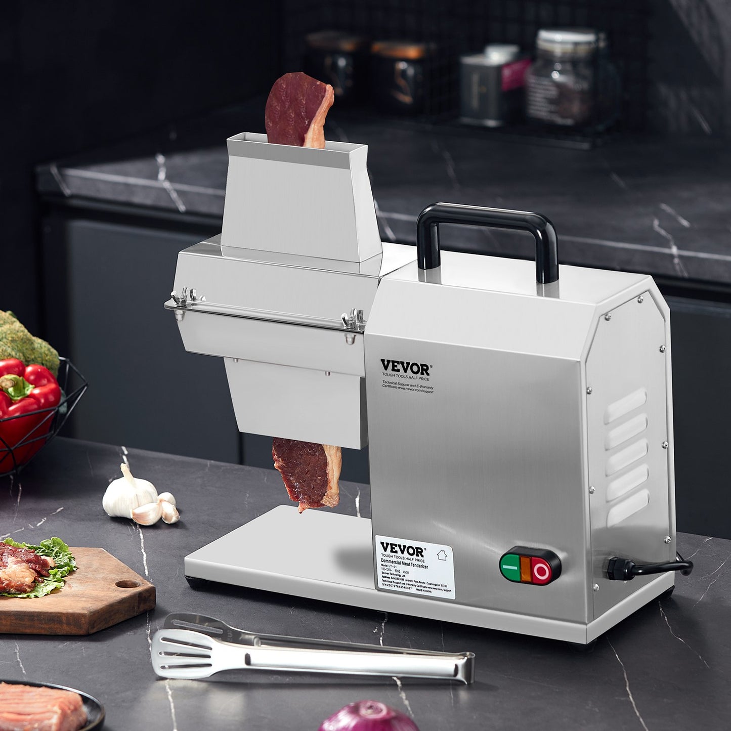 Electric Meat Tenderizer Machine - Heavy Duty Stainless Steel Kitchen Tool for Beef, Pork, Chicken, Fish