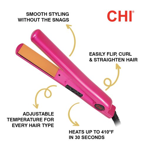 CHI Tourmaline Ceramic Series Flat Iron, Hair Straightener For Silky, Smooth Hair, 392°F Maximum Temperature, 1" Iron