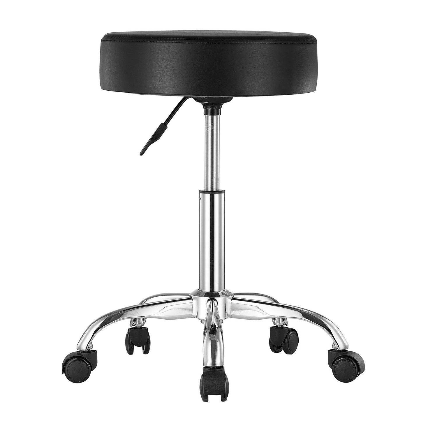 Height Adjustable Rolling Stool with Wheels - 450 lbs Capacity, Black