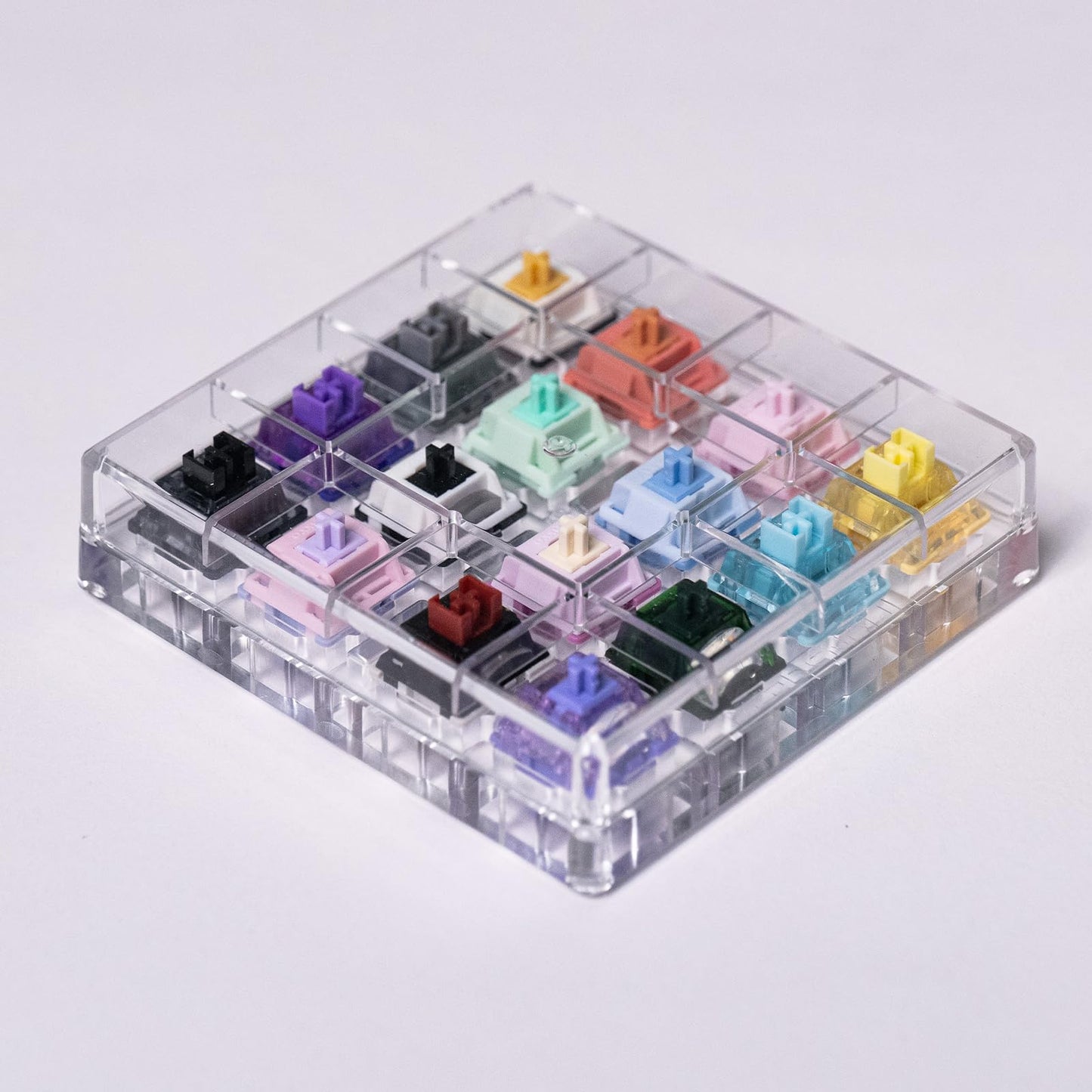 Akko 16-Key Switch Tester Mechanical Keyboards Acrylic Testing Tool Mechanical Keyboard Switches with Dust-Proof Cover