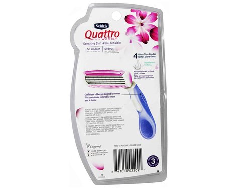 Schick Disposable Razors Quattro High Performance, 3 CT (Pack of 6)
