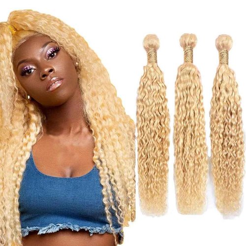 Condescension Human Hair Bundles 24 26 28 Inch Blonde 613 Jerry Curly Bundles Human Hair Unprocessed Brazilian Virgin Quick Weave Hair for Black Women