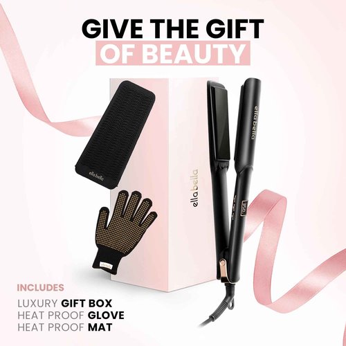 ELLA BELLA® Ceramic Flat Iron Hair Straightener • Professional Straightening Iron • Digital Display to Accurately Control Temperature • As Featured in Good Housekeeping