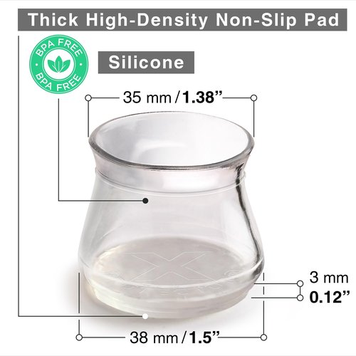 X-Protector Silicone Chair Leg Floor Protectors with Non-Slip Furniture Pads - 32 PCS 1.3" - 2" - Anti-Slip Chair Leg Covers - Non-Skid Furniture Leg Caps - Furniture Pads for Hardwood Floors!