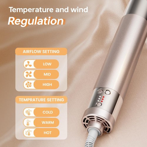 [500 Million Negative lons] Hair Dryer Brush 6 in 1, 140,000 RPM One Step Professional Hot Air Brush Set for Fast Drying, Curling Drying, Straightening Combing, Best for Straight and Wavy Hair