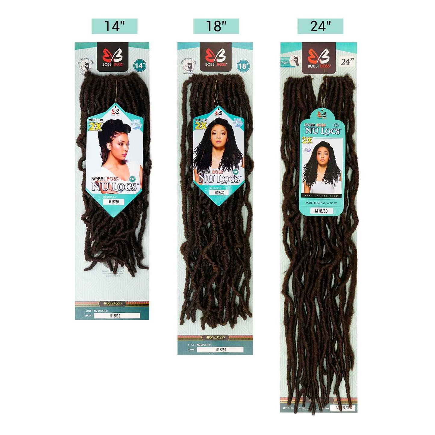 (6-PACK) Bobbi Boss Synthetic Hair Crochet Braids African Roots Braid Collection Nu Locs 24" (1)