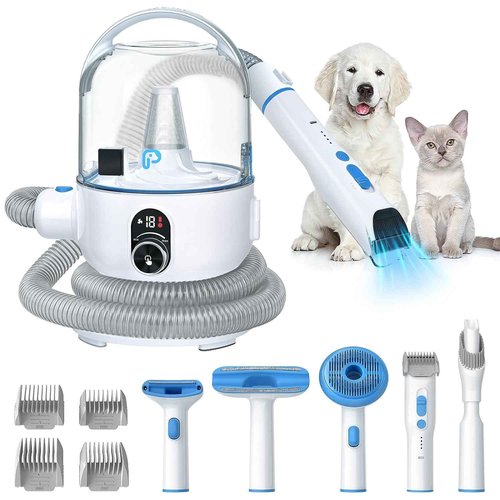 CuisinAid Pet Grooming Vacuum Kit, Low Noise Dog Grooming Vacuum for Shedding with 2L Large Capacity Hair Storage, Dog Vacuum with 5 Professional Tools for Shedding Grooming Dog Cat Pet Hair - Blue