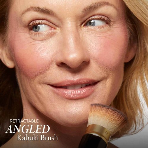 LAURA GELLER NEW YORK Baked Starter Kit: Porcelain - Best of the Best Full Face Palette + Baked Balance-n-Brighten Powder Foundation + Retractable Angled Kabuki Brush Set