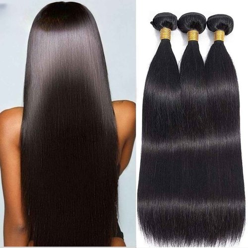Straight Human Hair Bundles 20 22 24 Inch Human Hair Bundles 12A Unprocessed Virgin Brazilian Hair Bundles 3 Bundles Human Hair Extensions Natural Color