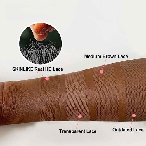 QTIKER HD Skinlike 13x4 Human Hair Lace Frontal Only Pre-plucked Straight Invisible Swiss Lace Front Skin Melt Frontals with Baby Hair Thin Natural Black Hair(13 * 4 NC Straight)